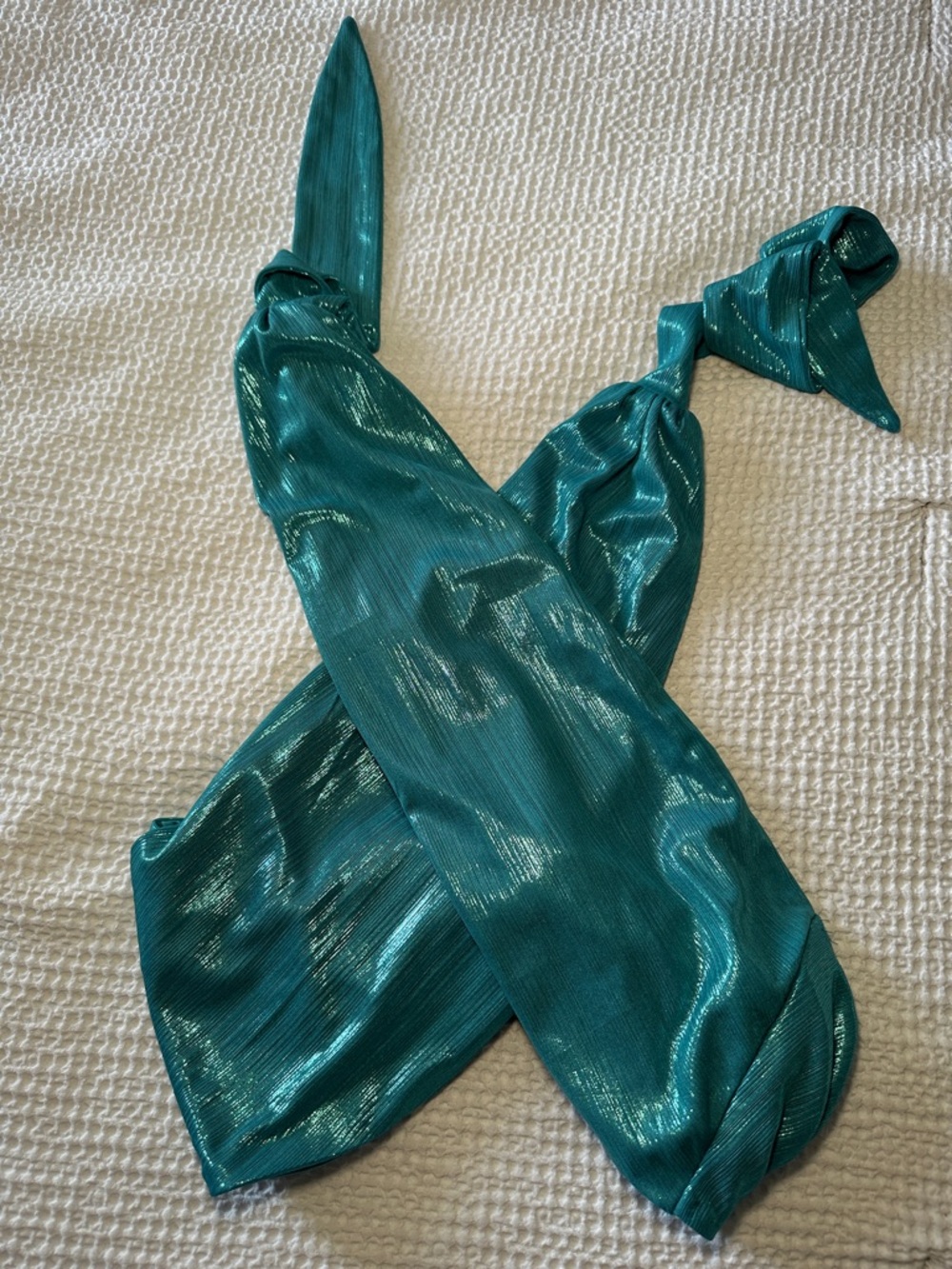 Princess Polly Teal Shimmery Twist Halter Top